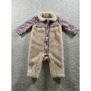 Nicole Miller New York One Piece Coverall Baby Girls‎ 0-3 Months Floral Sherpa
